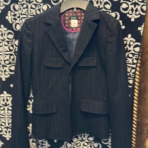 Jcrew wool pinstripe dark charcoal blazer